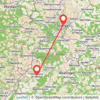 Rottenburg Stuttgart Mitfahrgelegenheit Karte