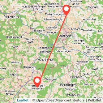 Rottenburg Ludwigsburg Mitfahrgelegenheit Karte
