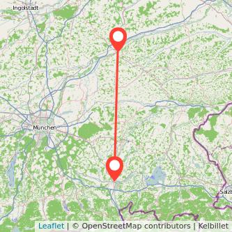 Rosenheim Landshut Mitfahrgelegenheit Karte