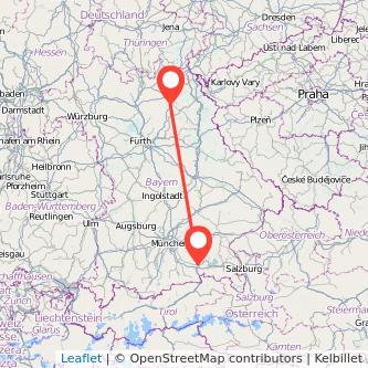 Rosenheim Bayreuth Mitfahrgelegenheit Karte