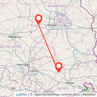 Riesa Brandenburg an der Havel Bahn Karte