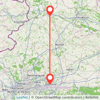 Rheine Dortmund Mitfahrgelegenheit Karte