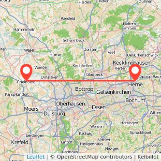 Rheinberg Herne Mitfahrgelegenheit Karte
