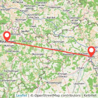 Reutlingen Ulm Mitfahrgelegenheit Karte