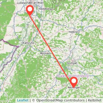 Reutlingen Speyer Mitfahrgelegenheit Karte