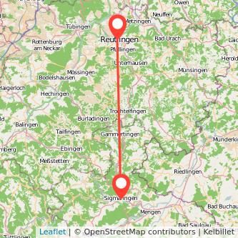 Reutlingen Sigmaringen Mitfahrgelegenheit Karte