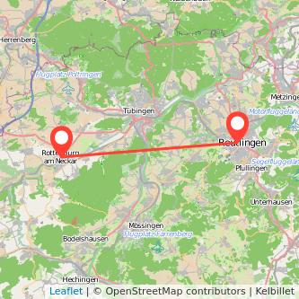 Reutlingen Rottenburg Mitfahrgelegenheit Karte