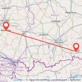 Reutlingen Prien am Chiemsee Bahn Karte