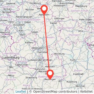Reutlingen Paderborn Bahn Karte