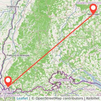 Reutlingen Lörrach Mitfahrgelegenheit Karte