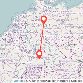 Reutlingen Lehrte Mitfahrgelegenheit Karte