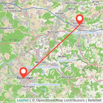 Reutlingen Kirchheim unter Teck Bus Karte