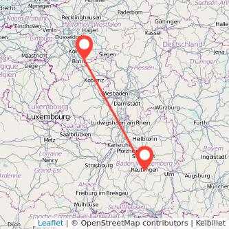 Reutlingen Hennef Mitfahrgelegenheit Karte