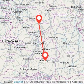 Reutlingen Gießen Mitfahrgelegenheit Karte