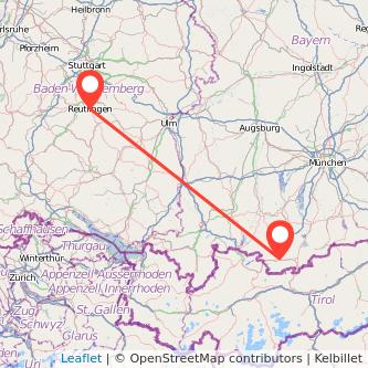 Reutlingen Garmisch-Partenkirchen Bahn Karte