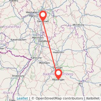 Reutlingen Darmstadt Mitfahrgelegenheit Karte