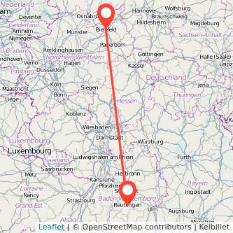 Reutlingen Bielefeld Mitfahrgelegenheit Karte