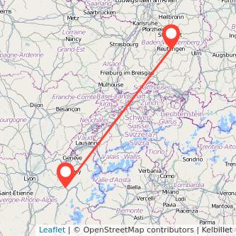 Reutlingen Chambéry Bahn Karte