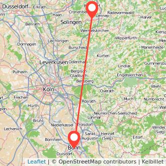 Remscheid Bonn Mitfahrgelegenheit Karte