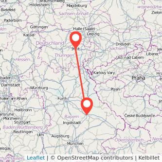 Regensburg Jena Bahn Karte