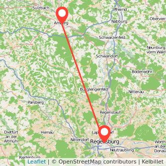 Regensburg Amberg Mitfahrgelegenheit Karte