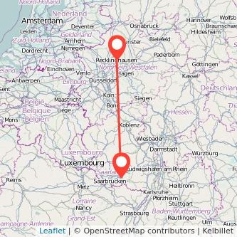 Recklinghausen Homburg Mitfahrgelegenheit Karte