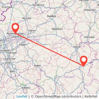 Recklinghausen Bad Hersfeld Bahn Karte