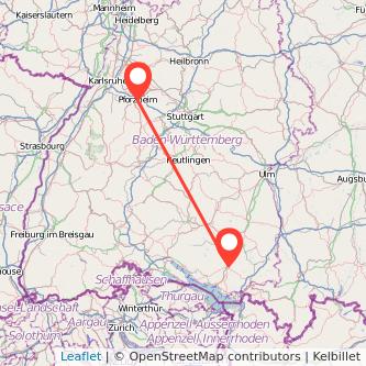 Ravensburg Pforzheim Mitfahrgelegenheit Karte