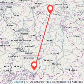 Ravensburg Erfurt Mitfahrgelegenheit Karte