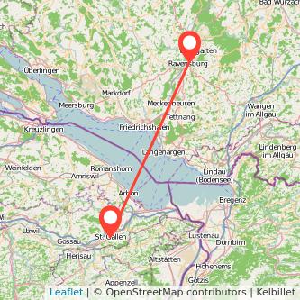 Ravensburg St Gallen Mitfahrgelegenheit Karte