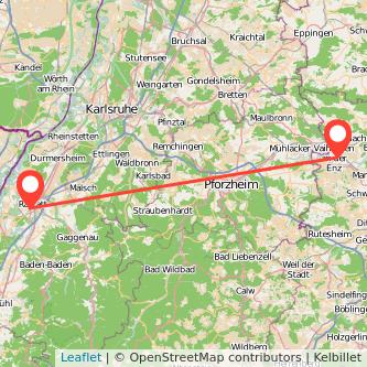 Rastatt Vaihingen an der Enz Bahn Karte