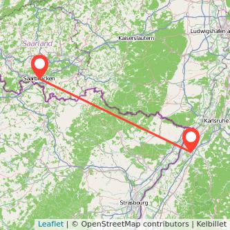 Rastatt Saarbrücken Bahn Karte