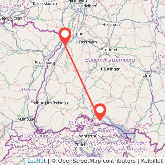 Rastatt Radolfzell am Bodensee Bahn Karte