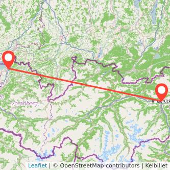 Innsbruck Bregenz Mitfahrgelegenheit Karte