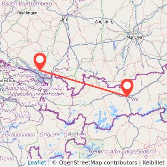 Innsbruck Friedrichshafen Mitfahrgelegenheit Karte