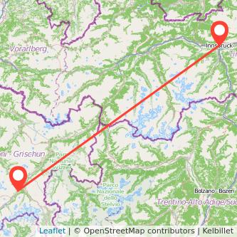 Innsbruck St Moritz Mitfahrgelegenheit Karte