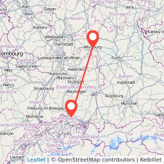 Radolfzell am Bodensee Würzburg Mitfahrgelegenheit Karte