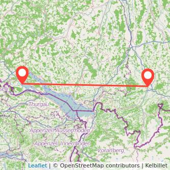 Radolfzell am Bodensee Kempten Bahn Karte
