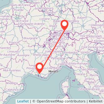 Radolfzell am Bodensee Aix-en-Provence Bahn Karte