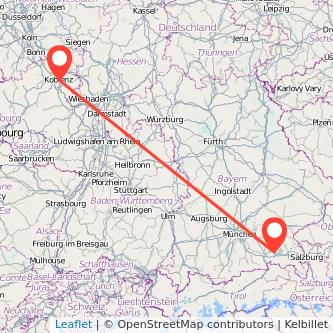 Prien am Chiemsee Koblenz Bahn Karte