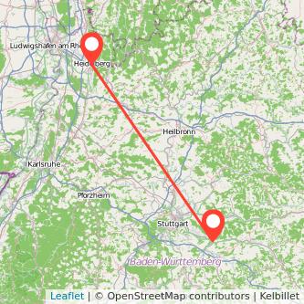 Plochingen Heidelberg Bahn Karte