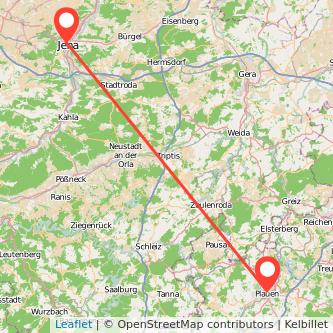 Plauen Jena Mitfahrgelegenheit Karte