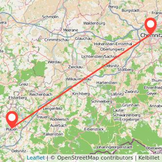 Plauen Chemnitz Mitfahrgelegenheit Karte