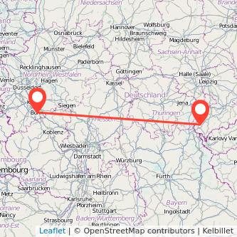 Plauen Bonn Mitfahrgelegenheit Karte