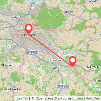 Pirna Dresden Mitfahrgelegenheit Karte