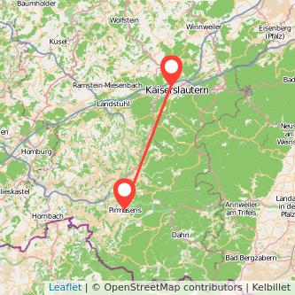 Pirmasens Kaiserslautern Mitfahrgelegenheit Karte