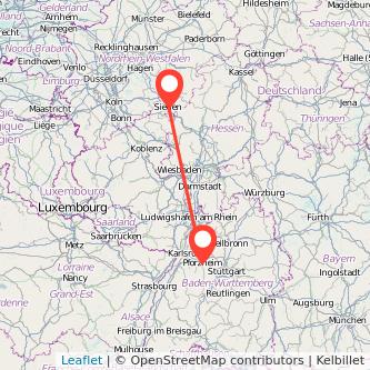 Pforzheim Siegen Bahn Karte