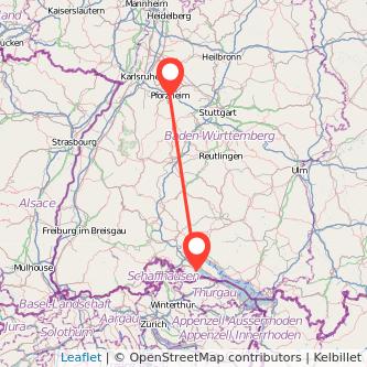 Pforzheim Radolfzell am Bodensee Bahn Karte