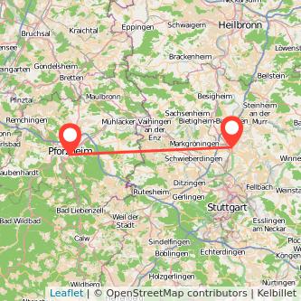 Pforzheim Ludwigsburg Mitfahrgelegenheit Karte