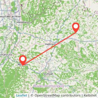 Pforzheim Künzelsau Mitfahrgelegenheit Karte